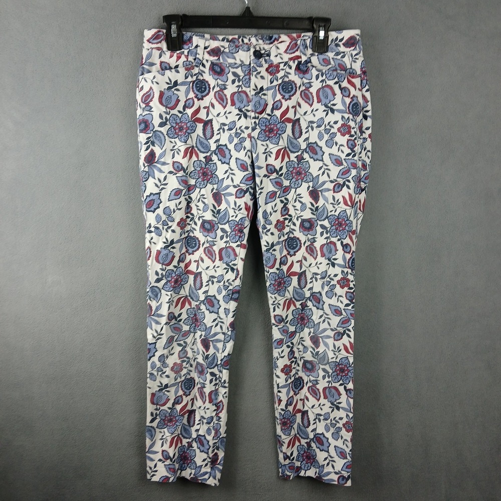 Khakis By Gap Slim City Pants Womens 6 Multi Floral Cotton Stretch Skinny Leg